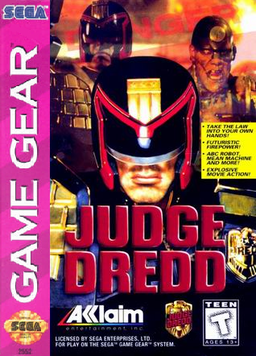 Judge Dredd box art for Sega Game Gear
